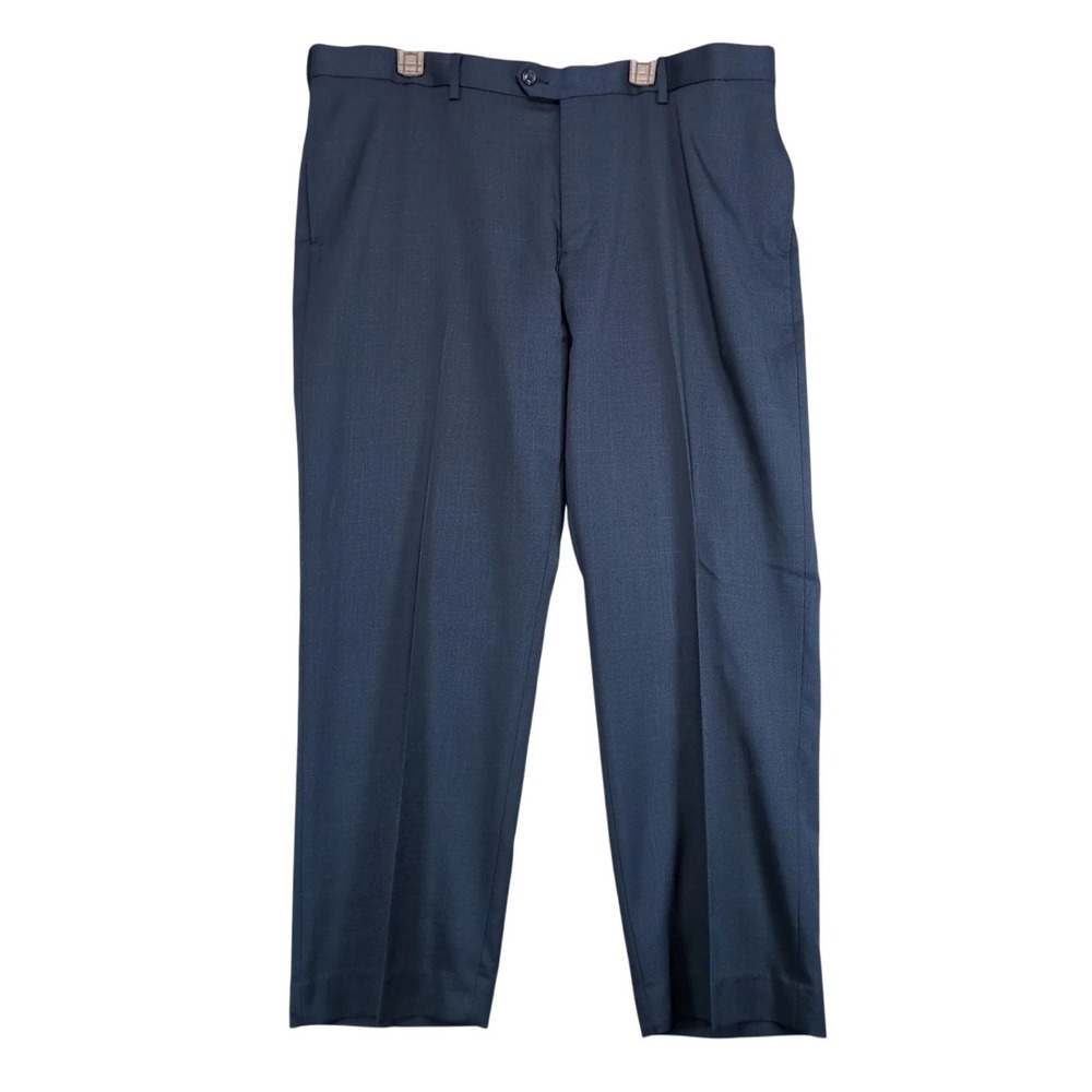 Savane Navy Blue Dress Pants Mens 40x29" Classic Stretch Career Slacks Preppy